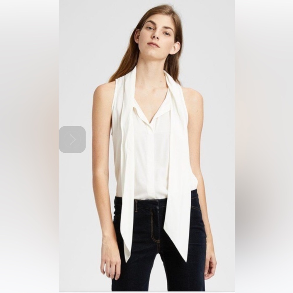 Theory scarf top sleeveless ivory size P